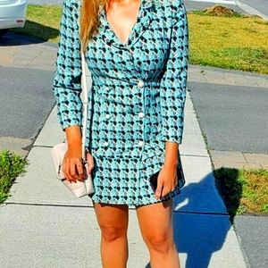 Plaid blazer dress